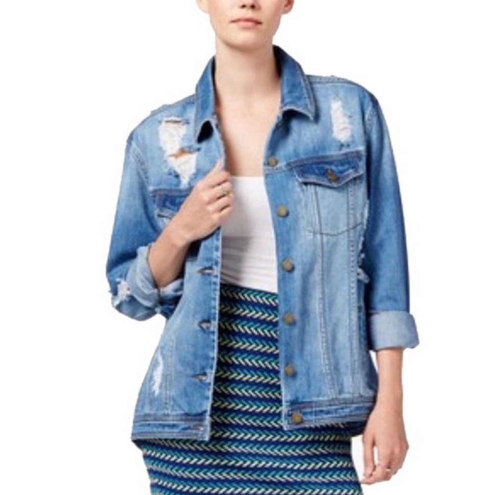 Rachel Roy distressed denim jacket